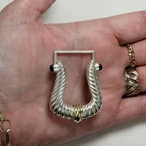 Rare DAVID YURMAN 18K & Sterling Gold Cable Classic Belt Buckle with ONYX David Yurman | Accessories | Rare David Yurman 8k Sterling  main image 3